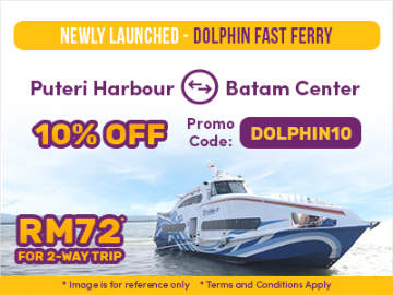 Easybook Promo Code: 10% off Dolphin Fast Ferry from Batam to Johor Bahru