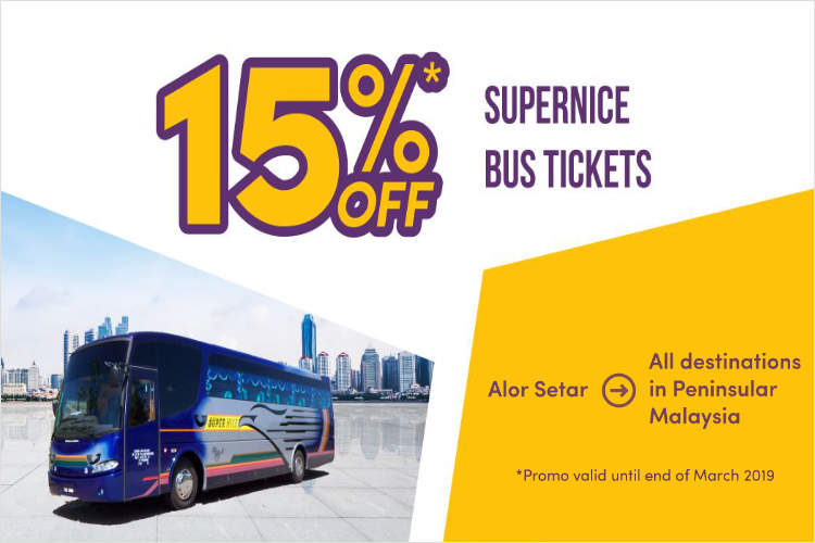 15% off Bus Tickets from Alor Setar by Supernice