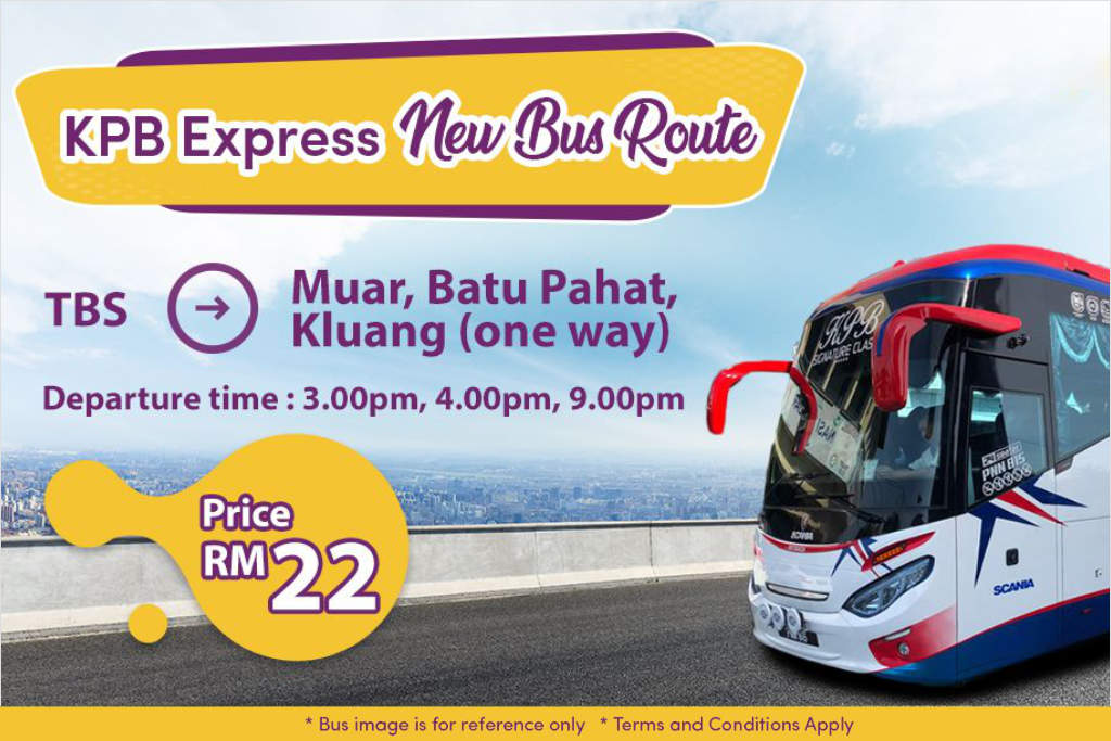 KPB Express buses from TBS to Muar, Batu Pahat and Kluang