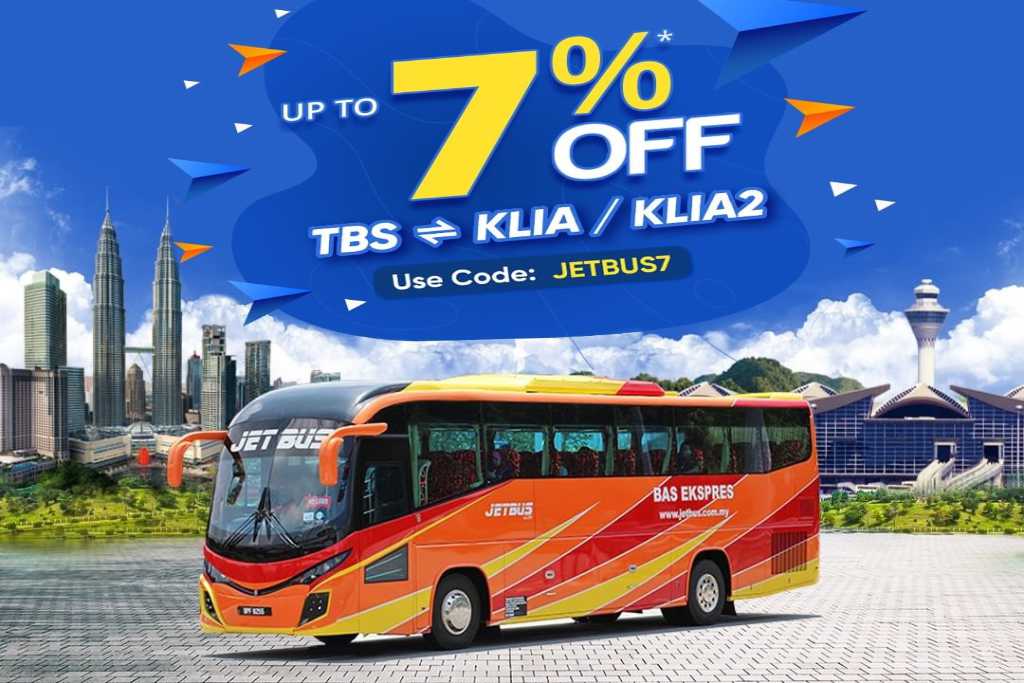 7% off JetBus trips between TBS and KLIA/KLIA2