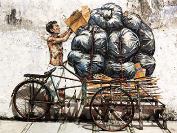 Ipoh Street Mural - Trishaw by Ernest Zacharevic