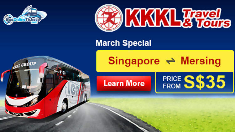 KKKL Express Bus from Singapore to Mersing - SGD35