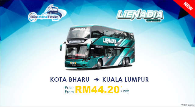 Lienadia Express Bus from Kota Bharu to Kuala Lumpur