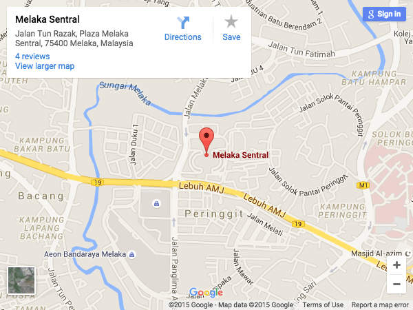 Melaka Sentral Location Map