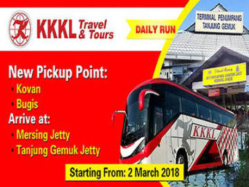 KKKL Express from Singapore to Mersing and Tanjong Gemok Jetty