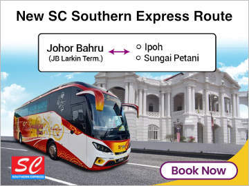 SC Southern Express Buses from Johor Bahru to Ipoh & Sungai Petani