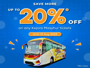 20% off Kejora Express Bus Tickets at BusOnlineTicket.com