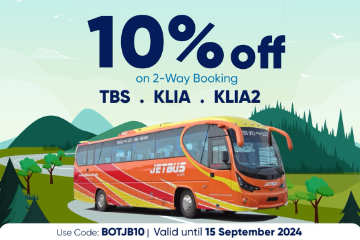 10% Off JetBus Bus Ticket for TBS, KLIA and KLIA2