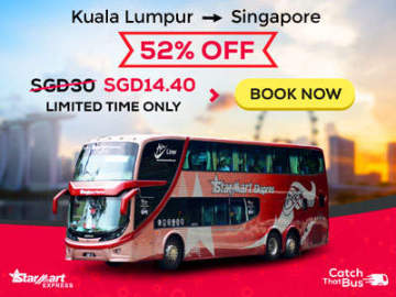 MYR45 bus tickets from KL to Singapore by Starmart Express